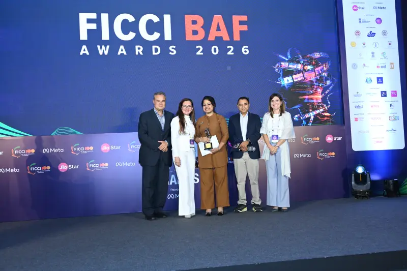 A winning team with their certificate at the FICCI BAF Awards 2026.